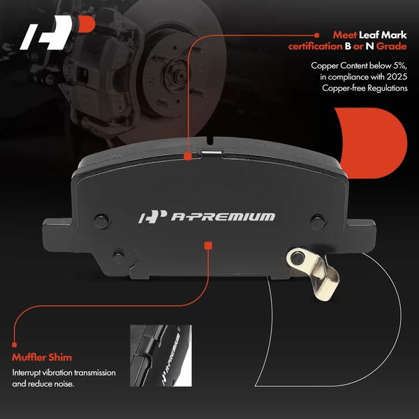 4 Pcs Front Ceramic Brake Pad for Buick Encore Chevy Trax 2018-2022