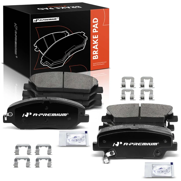 8 Pcs Front & Rear Ceramic Brake Pads for Hyundai Entourage Santa Fe Kia Sedona