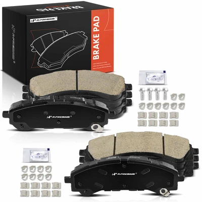 8 Pcs Front & Rear Ceramic Brake Pads
