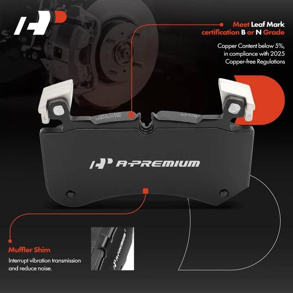 4 Pcs Front Ceramic Brake Pad for Land Rover Range Rover Discovery