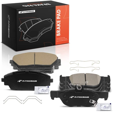 8 Pcs Front & Rear Ceramic Brake Pads with Hardware
