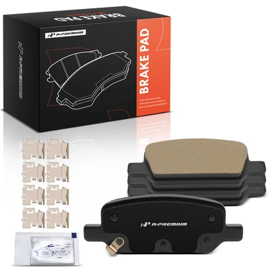 4 Pcs Rear Ceramic Brake Pads with Hardware