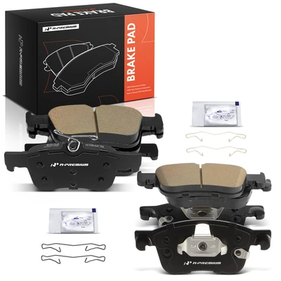 8 Pcs Front & Rear Ceramic Brake Pads with Hardware