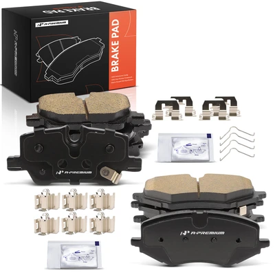 8 Pcs Front & Rear Ceramic Brake Pads with Hardware
