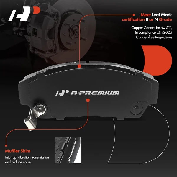 4 Pcs Front Ceramic Brake Pad for Honda Civic 1990-1993 Accord 1988-1989