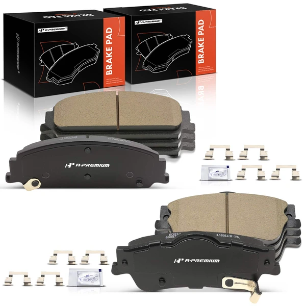 8 Pcs Front & Rear Ceramic Brake Pads with Hardware for 2008-2009 Pontiac G8