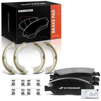 8 Pcs Front Ceramic Brake Pads & Rear Brake Shoes