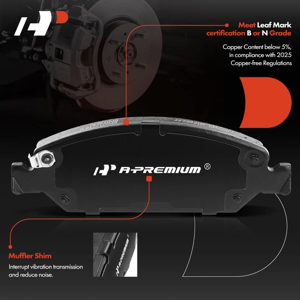 8 Pcs Front Ceramic Brake Pads & Rear Brake Shoes for Chevrolet Silverado 1500 2008-2013