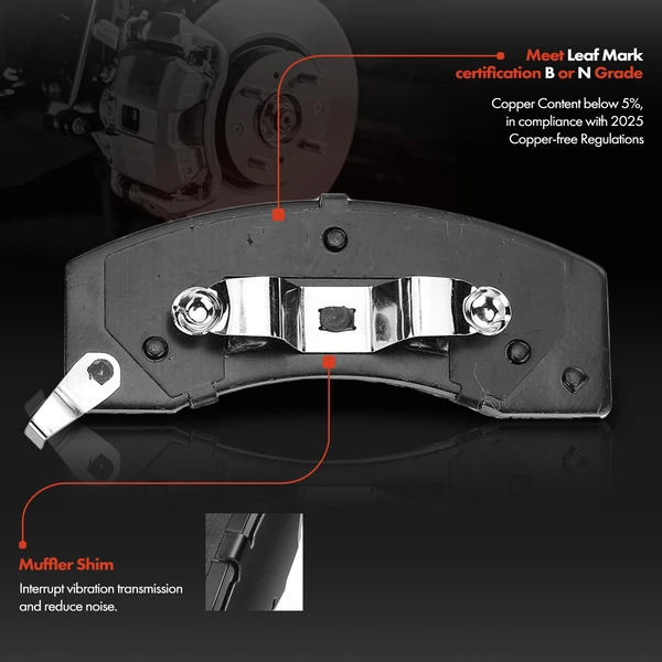 Front Ceramic Brake Pads for GMC C1500 C2500 K1500 K2500 Suburban Savana 2500