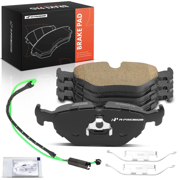 4 Pcs Rear Ceramic Brake Pads with Hardware for 1993-1995 BMW 320i