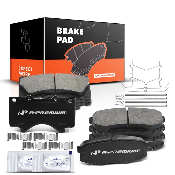 8 Pcs Front & Rear Ceramic Brake Pads for Lexus LX570 Toyota Land Cruiser