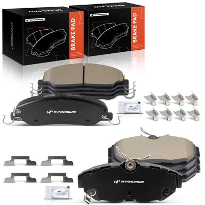 8 Pcs Front & Rear Ceramic Brake Pads with Hardware for Ford Mustang 2011-2013
