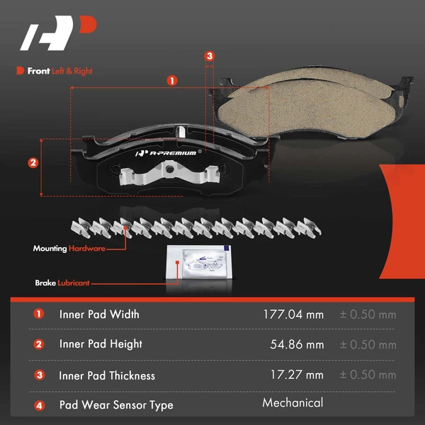 8 Pcs Front Ceramic Brake Pads & Rear Brake Shoes for Jeep Cherokee 00-01 TJ Wrangler