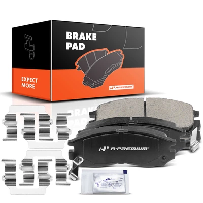 4 Pcs Front Ceramic Brake Pads with Sensor