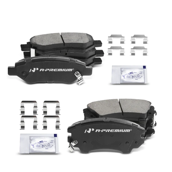 8 Pcs Front & Rear Ceramic Brake Pads with Sensor for Chevrolet Camaro 2010-2015