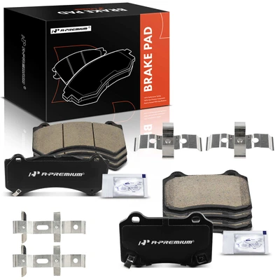 8 Pcs Front & Rear Ceramic Brake Pads