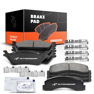 8 Pcs Front & Rear Ceramic Brake Pads