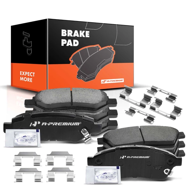 8 Pcs Front & Rear Ceramic Brake Pads for Cadillac SRX 2010-2016 Saab 9-4X 2011