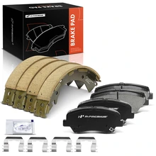 8 Pcs Front Ceramic Brake Pads & Rear Brake Shoes