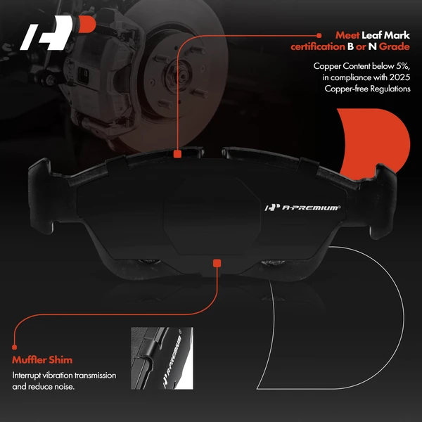 4 Pcs Front Ceramic Brake Pads for BMW E30 E36 318i 1991-1999 320i 325i 328i Z3