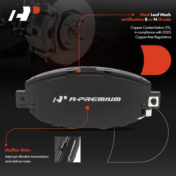 4 Pcs Front Ceramic Brake Pad for Lexus SC300 1999-2000 SC400 1992-2000