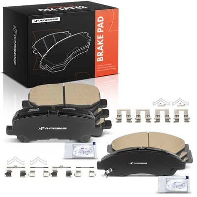 8 Pcs Front & Rear Ceramic Brake Pads with Hardware