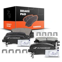 8 Pcs Front & Rear Ceramic Brake Pads with Sensor for Hyundai Accent Kia Rio