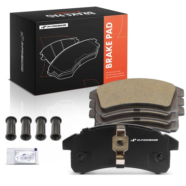 4 Pcs Front Ceramic Brake Pads with Hardware for Chevrolet Buick Oldsmobile Pontiac