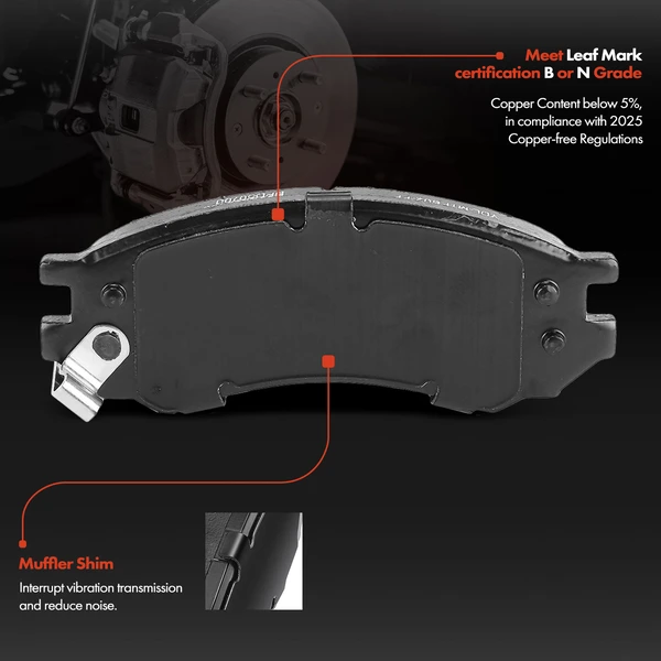 Front Ceramic Brake Pads for Saturn SC SL 1991-1992 SW1 1993-1999