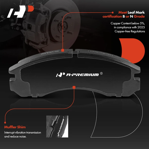 4 Pcs Front Ceramic Brake Pads for Mitsubishi Eclipse 1994-2000 Galant Outlander