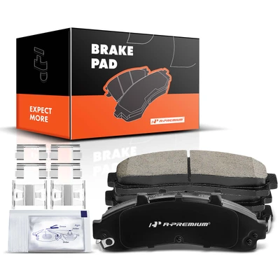 4 Pcs Front Ceramic Brake Pads with Sensor
