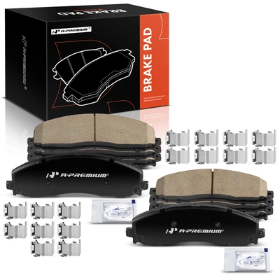 8 Pcs Front & Rear Ceramic Brake Pads