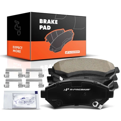 4 Pcs Front Ceramic Brake Pads with Sensor