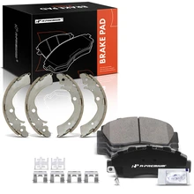 8 Pcs Front Ceramic Brake Pads & Rear Brake Shoes for 1991-2002 Honda Accord