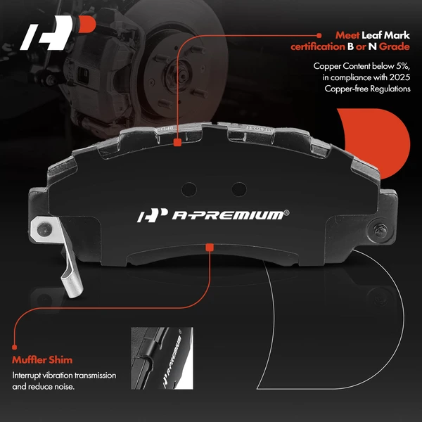 8 Pcs Front Ceramic Brake Pads & Rear Brake Shoes for Honda Accord 91-02 CR-V 97-01