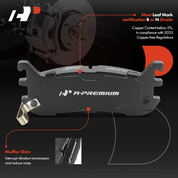 4 Pcs Rear Ceramic Brake Pad for Ford Escort Mazda Protege Mercury