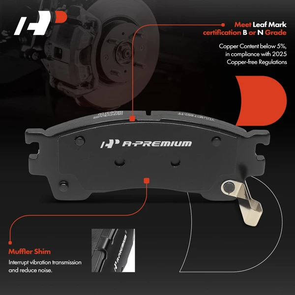 4 Pcs Front Ceramic Brake Pad for Ford Probe Mazda 626 MX-6 Protege