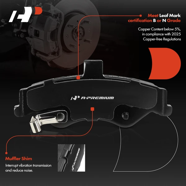 4 Pcs Rear Ceramic Brake Pad for Chevrolet Camaro Pontiac Firebird