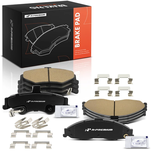 8 Pcs Front & Rear Ceramic Brake Pads with Hardware for Chevy Camaro Pontiac Firebird