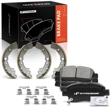 8 Pcs Front Ceramic Brake Pads & Rear Brake Shoes for 2001-2005 Toyota Echo