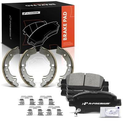 8 Pcs Front Ceramic Brake Pads & Rear Brake Shoes