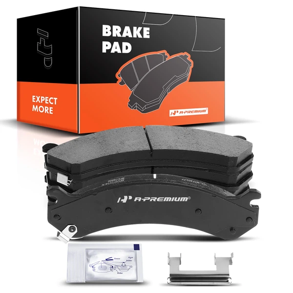 4 Pcs Front Ceramic Brake Pads with Sensor for 2001-2010 Chevrolet Silverado 2500 HD