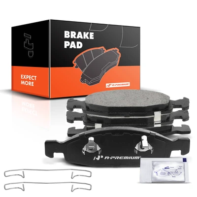 4 Pcs Front Ceramic Brake Pads with Sensor