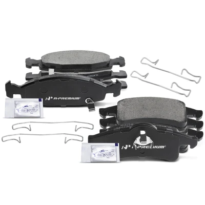 8 Pcs Front & Rear Ceramic Brake Pads with Sensor