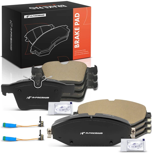 8 Pcs Front & Rear Ceramic Brake Pads with Hardware for Mercedes-Benz C300 2015-2021