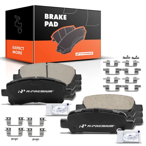 8 Pcs Front & Rear Ceramic Brake Pads for Subaru Forester 1998-2002 Legacy Outback