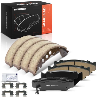 8 Pcs Front Brake Pads & Rear Brake Shoes