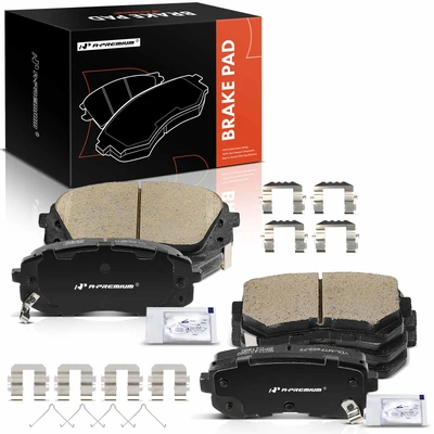 8 Pcs Front & Rear Ceramic Brake Pads