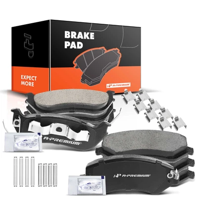 8 Pcs Front & Rear Ceramic Brake Pads with Sensor