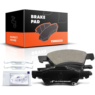 4 Pcs Front Ceramic Brake Pads with Sensor